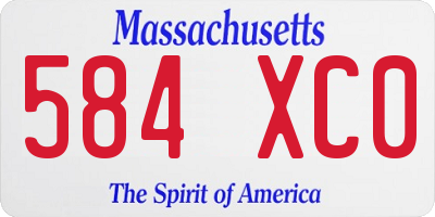 MA license plate 584XC0
