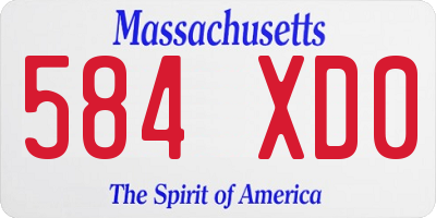 MA license plate 584XD0