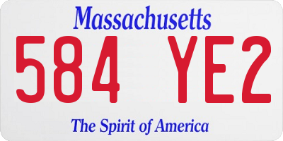 MA license plate 584YE2