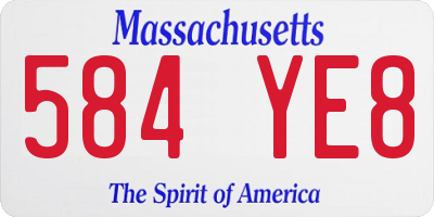 MA license plate 584YE8