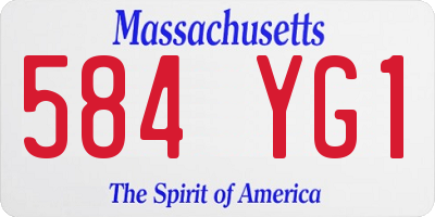 MA license plate 584YG1