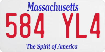 MA license plate 584YL4