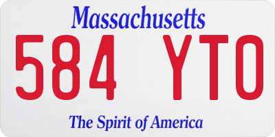 MA license plate 584YT0