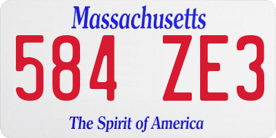 MA license plate 584ZE3