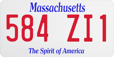 MA license plate 584ZI1