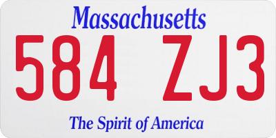 MA license plate 584ZJ3