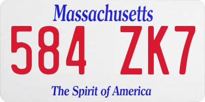 MA license plate 584ZK7