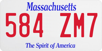 MA license plate 584ZM7