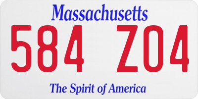 MA license plate 584ZO4