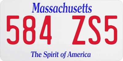 MA license plate 584ZS5