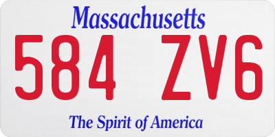MA license plate 584ZV6