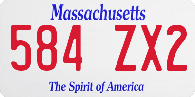 MA license plate 584ZX2