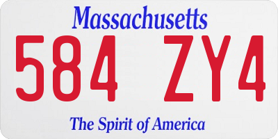 MA license plate 584ZY4