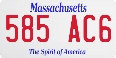 MA license plate 585AC6