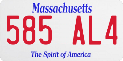 MA license plate 585AL4
