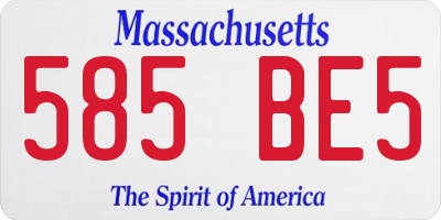 MA license plate 585BE5