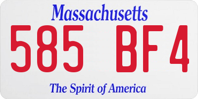 MA license plate 585BF4