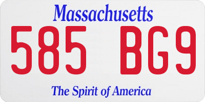 MA license plate 585BG9