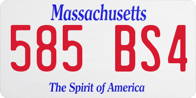 MA license plate 585BS4