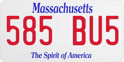 MA license plate 585BU5