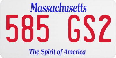 MA license plate 585GS2