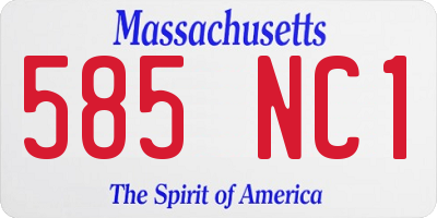 MA license plate 585NC1