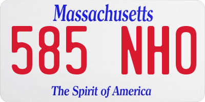MA license plate 585NH0