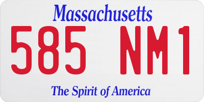 MA license plate 585NM1