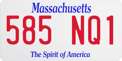 MA license plate 585NQ1