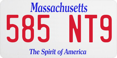 MA license plate 585NT9