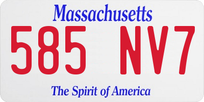 MA license plate 585NV7