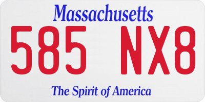 MA license plate 585NX8