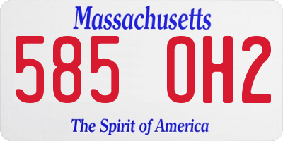 MA license plate 585OH2