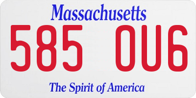 MA license plate 585OU6