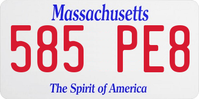 MA license plate 585PE8