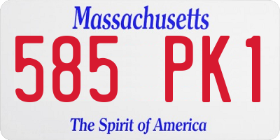 MA license plate 585PK1