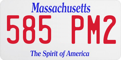 MA license plate 585PM2