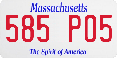 MA license plate 585PO5