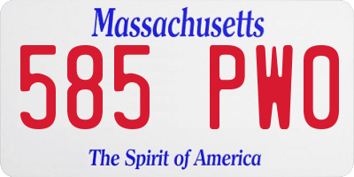 MA license plate 585PW0