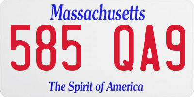 MA license plate 585QA9