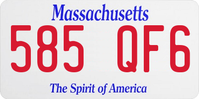 MA license plate 585QF6