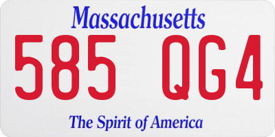 MA license plate 585QG4