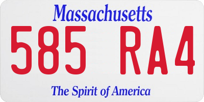 MA license plate 585RA4