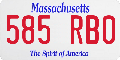 MA license plate 585RB0