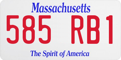 MA license plate 585RB1