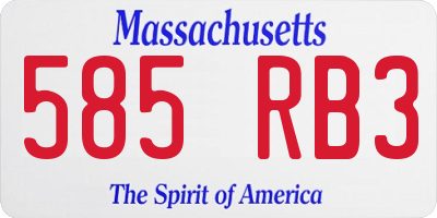 MA license plate 585RB3