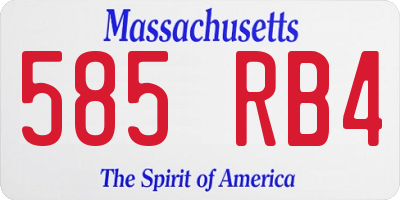 MA license plate 585RB4