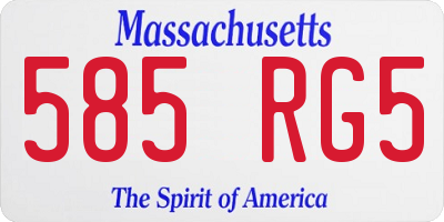 MA license plate 585RG5