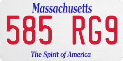 MA license plate 585RG9