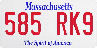 MA license plate 585RK9